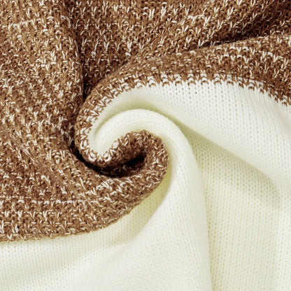 Men's Casual Cable Knit Colour Block Sweater in various colors and sizes