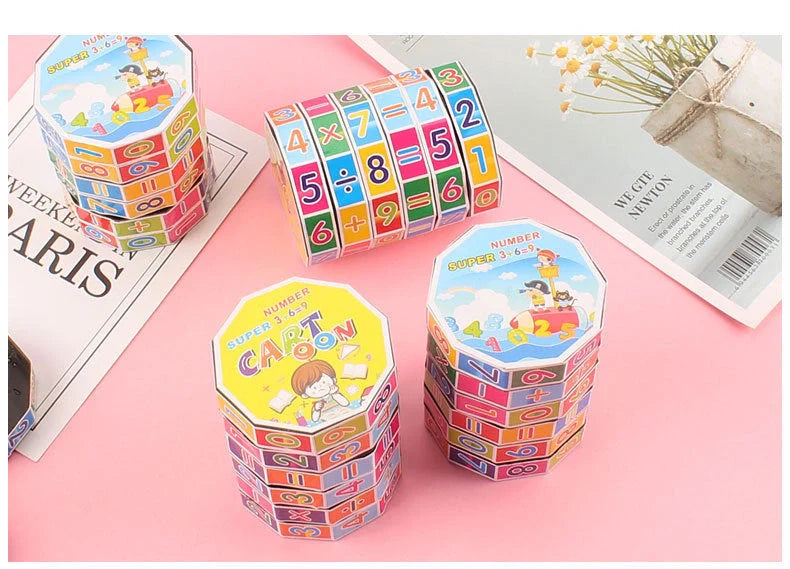 Cylindrical Plastic Rubik's Cube for children's mathematical learning