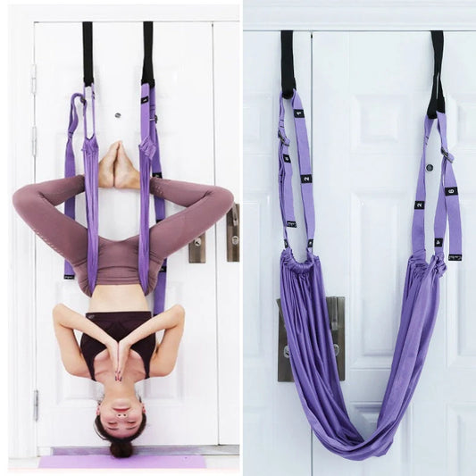 Premium yoga strap with silky, durable fabric and wide, supportive folds for comfortable, friction-free stretching and improved flexibility