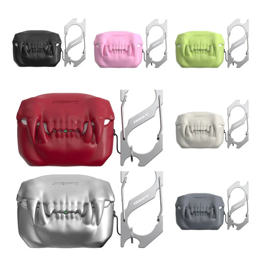 Creative Halloween-themed silicone protective case for AirPods Pro and AirPods Pro 2 with keychain attachment