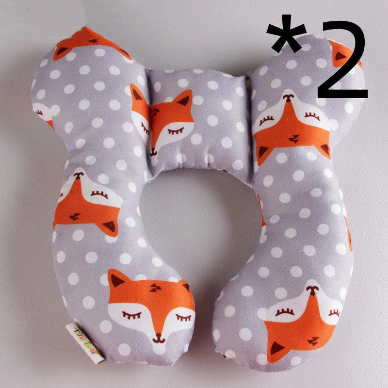 U-shaped baby head support pillow in pure cotton for car safety seats