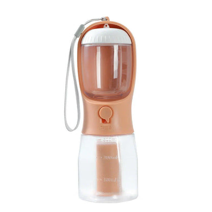 A 3-in-1 pet travel set featuring a water dispenser, food container, and waste bag holder in various color options