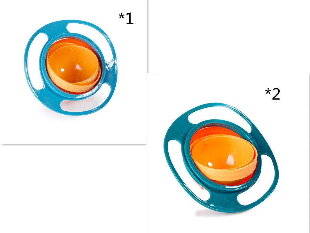 Rotating 360-degree spill-proof tableware bowl in vibrant colours