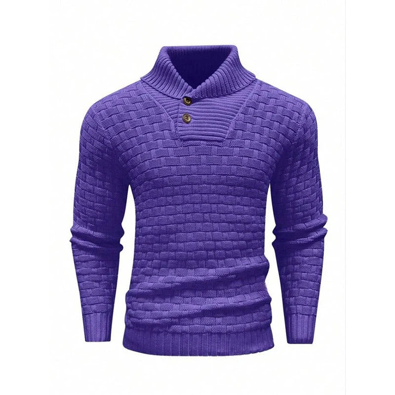 Men's slim button turtleneck sweater in various colours for stylish winter wear