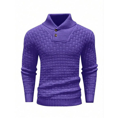 Men's slim button turtleneck sweater in various colours for stylish winter wear