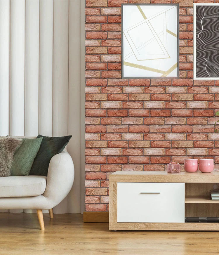 Brick texture self-adhesive wallpaper for moisture-proof home decoration
