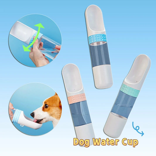 Portable dog water cup with one-click lock for outdoor travel