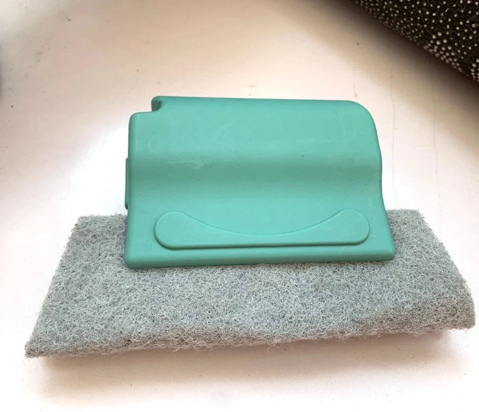 Creative Window Groove Cleaning Gap Brush Slot Cleaner in beige, light grey, and blue