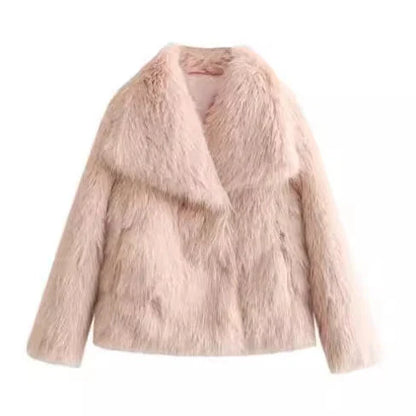 Stylish and cozy plush winter coat for women, available in a variety of trendy colors and sizes