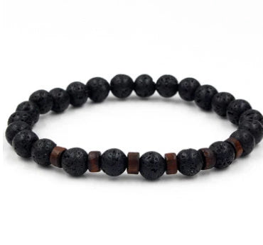 Stylish volcanic stone bracelet in various colors and designs for men
