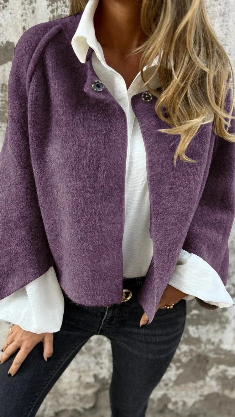 A stylish and comfortable batwing sleeve cardigan made with luxurious imitation cashmere fabric, available in a variety of colors.
