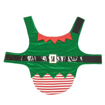 Green elf Christmas costume for dogs with adjustable fit