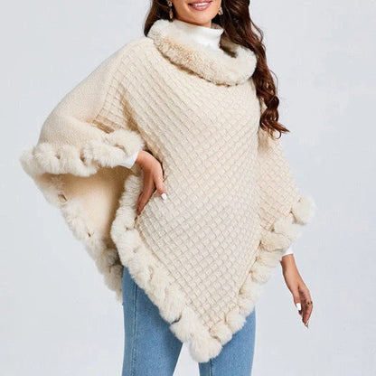 Luxurious rabbit fur wrap shawl in various colours, featuring a soft, cosy collar and a flattering cropped fit for a chic, polished look.