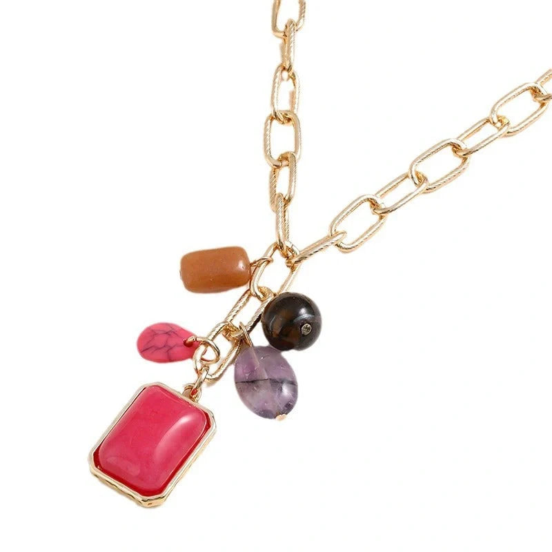 Elegant zinc alloy geometric pendant necklace for women with a unique design