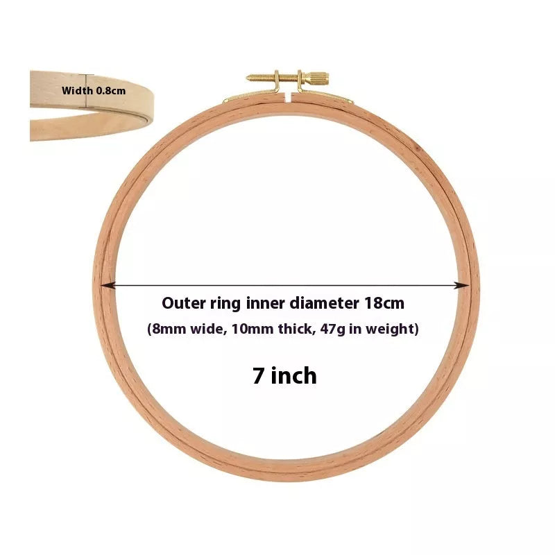 Adjustable Cross Wreath in bamboo for embroidery frames, sizes 4 to 12 inches