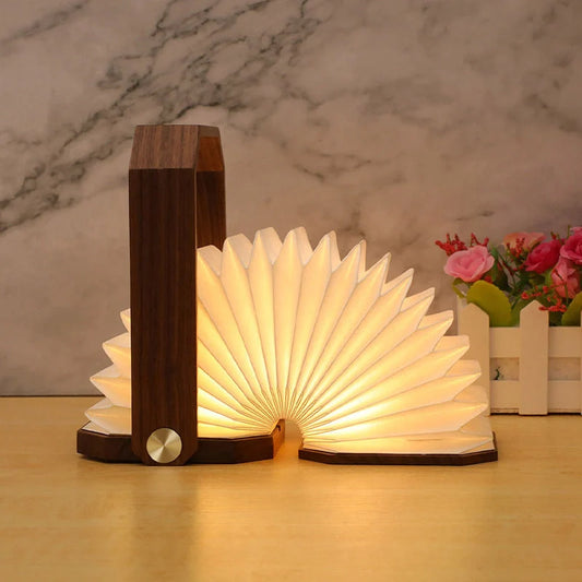 Nordic style wooden hand lamp with USB rechargeable feature, extendable up to 30 cm