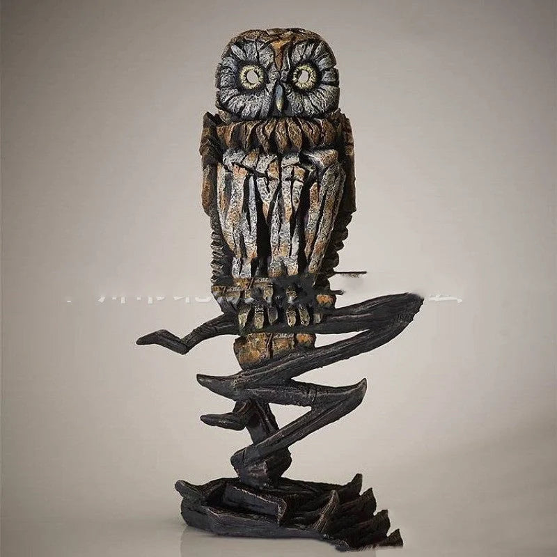 Hand-painted resin animal sculpture in cartoon style, perfect for home decor