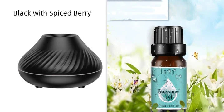 Volcanic Flame Aroma Diffuser with LED light and 130ml capacity in beige and black