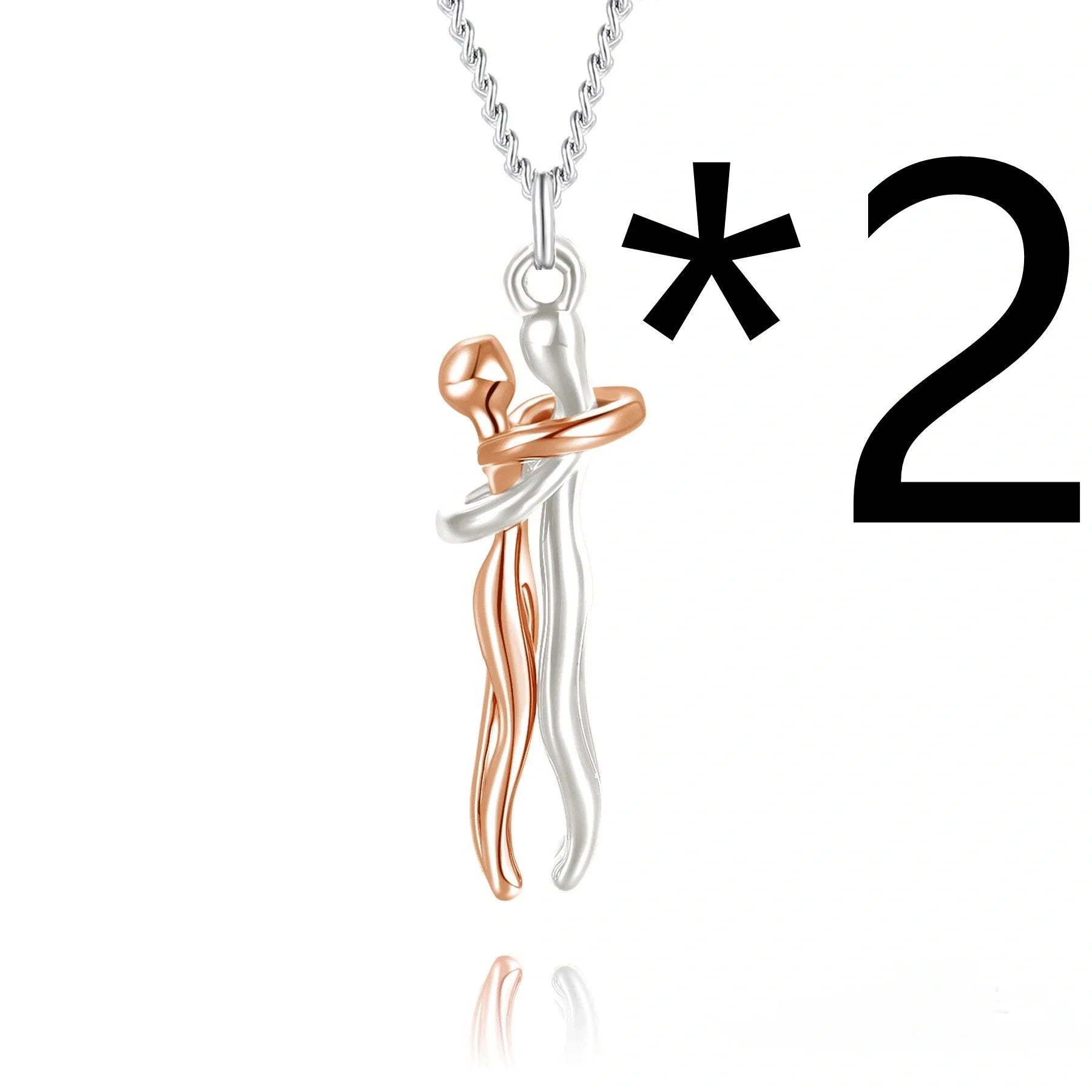 Affectionate Hug Necklace for couples in punk street style with snake bone chain