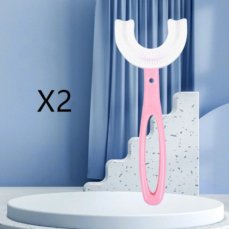 Soft, U-Shaped Children's Toothbrush in Various Vibrant Colors Made of Food-Grade Rubber