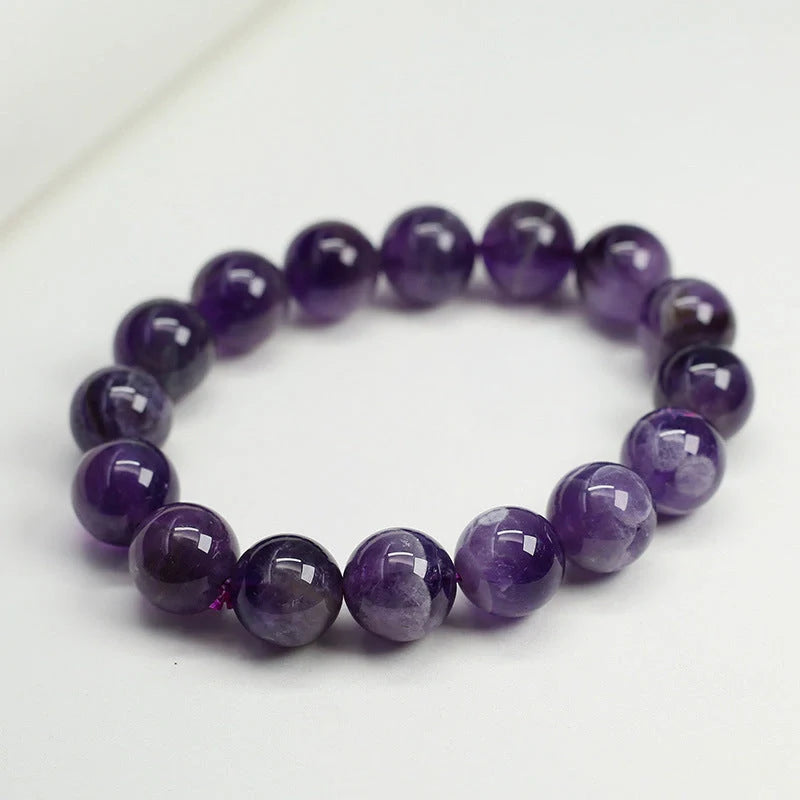 Natural Fantasy Amethyst Bracelet with adjustable string and genuine crystals