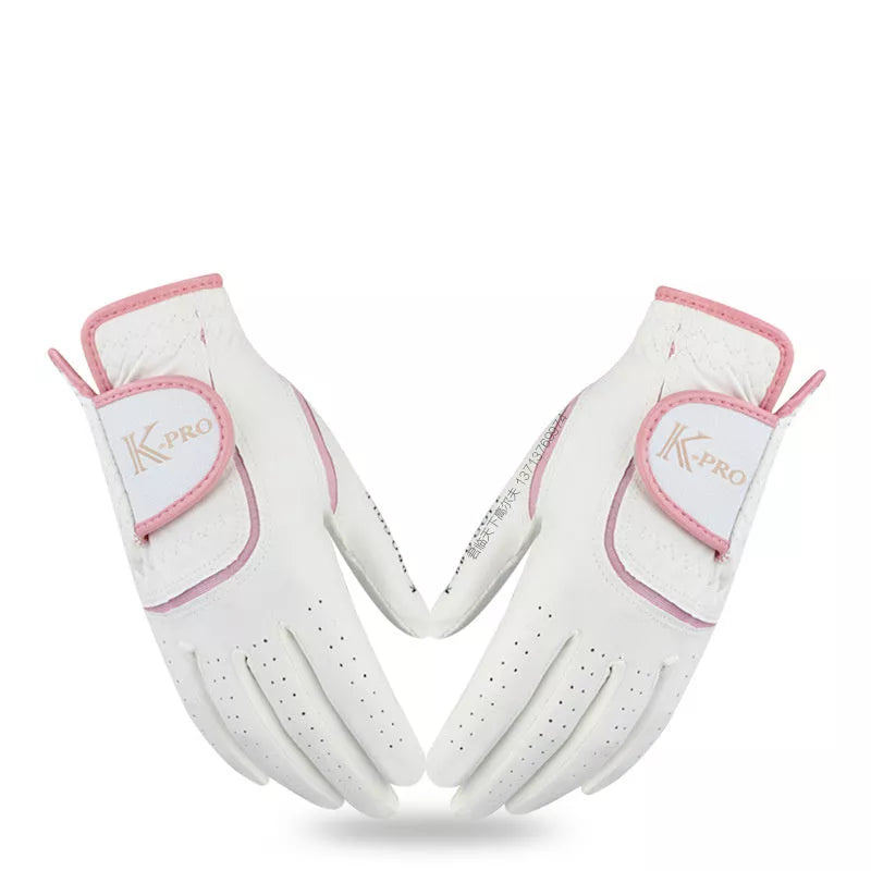 Women's microfiber golf gloves with anti-skid palm and breathable design