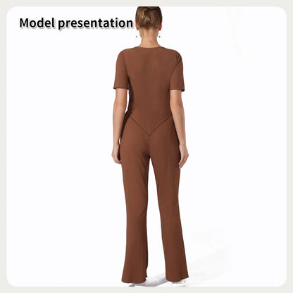 Dark green top and pants set for comfortable casual wear