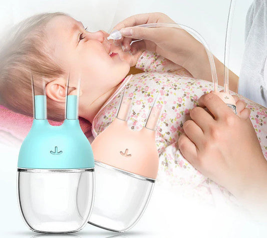 Premium nasal aspirator for safe and gentle baby nose cleaning with soft silicone tip and transparent mucus collection tank