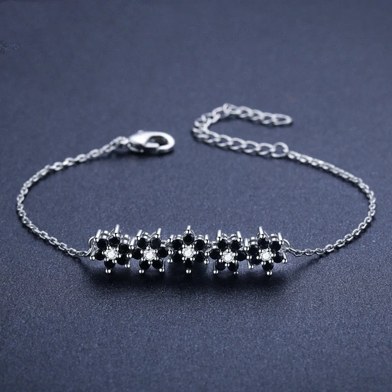 Elegant floral bracelet made of premium titanium steel with a natural, sophisticated design