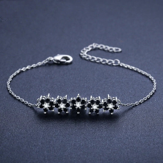 Elegant floral bracelet made of premium titanium steel with a natural, sophisticated design