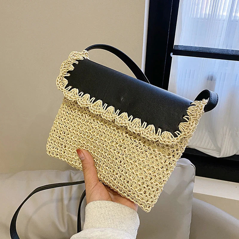 Women's straw western style crossbody bag in various colours