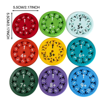Colorful Math Fidget Spinners set for interactive maths learning