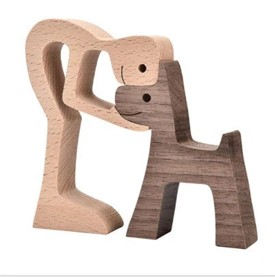 Nordic style wooden desktop ornament with animal design and polished finish