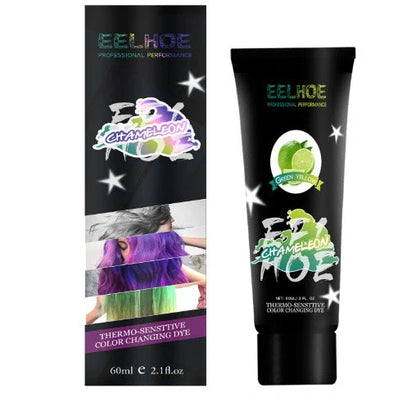 Professional thermochromic hair dye cream with colour change effect