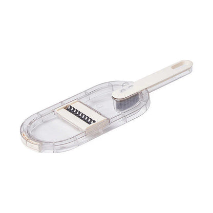Versatile vegetable chopper with various blades, basket, and cleaning brush - efficient tool for slicing, dicing, shredding, and more