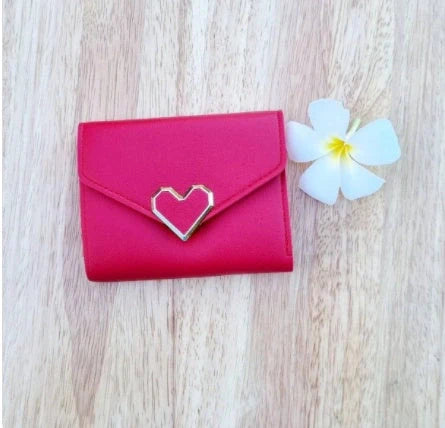 Short style tri-fold wallet with zipper coin purse for women in various colours