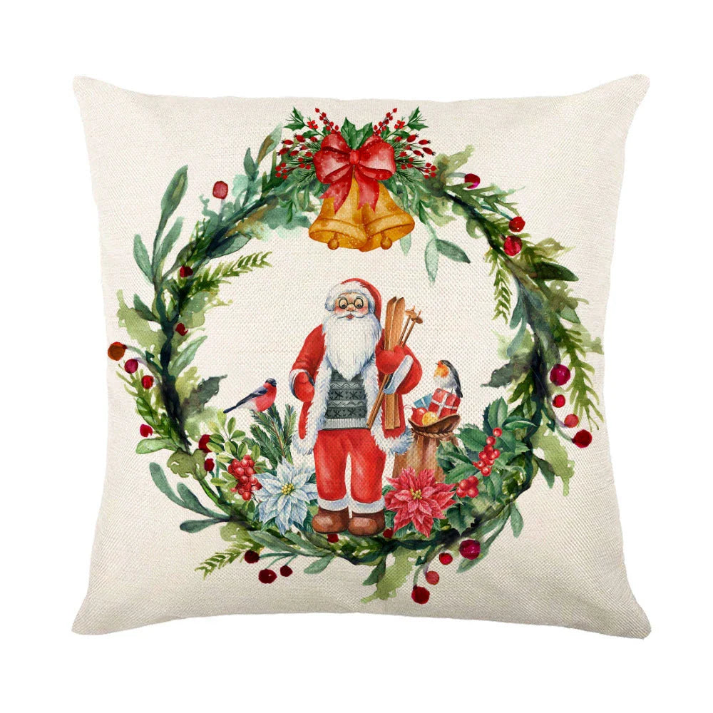 Festive Christmas pillow covers with snowflake pattern for cozy home decor