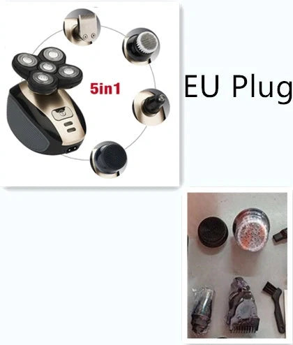 5-in-1 Electric Shaver for Men with 5 Floating Blades, Waterproof and Rechargeable