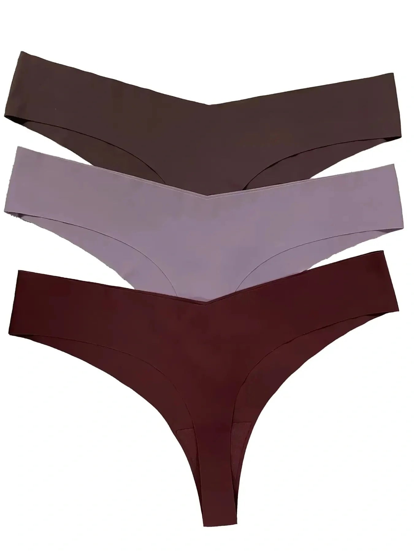 Low waist ice silk T-back underwear set in assorted colours with purified cotton crotch