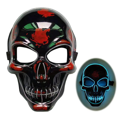 Spooktacular LED Skeleton Mask in a variety of vibrant colours, featuring four lighting modes for the perfect eerie ambiance