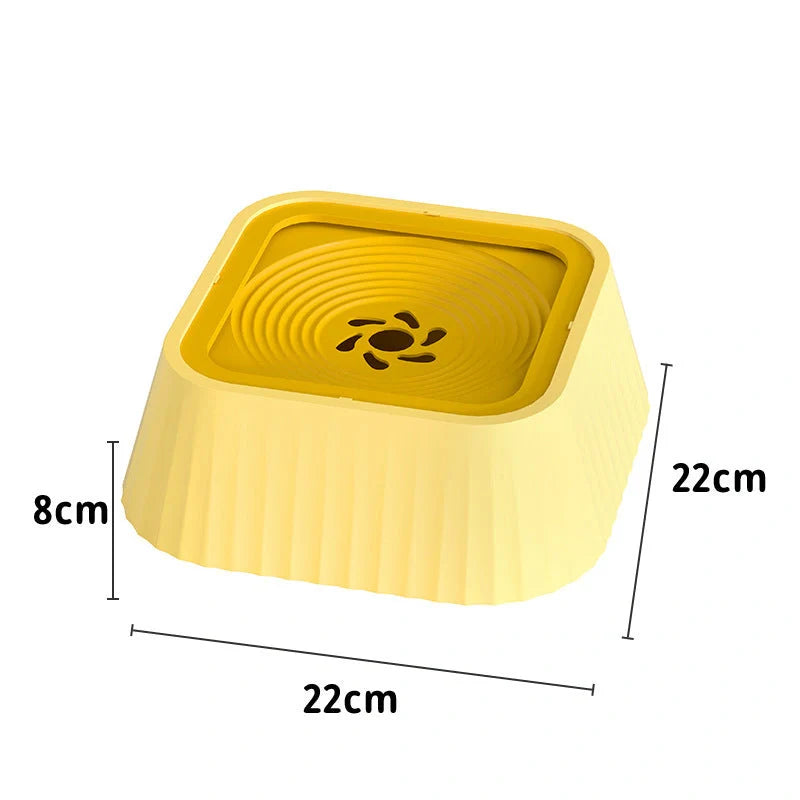 A premium floating pet bowl with a suspended water table design to prevent splashing and keep pets' faces dry