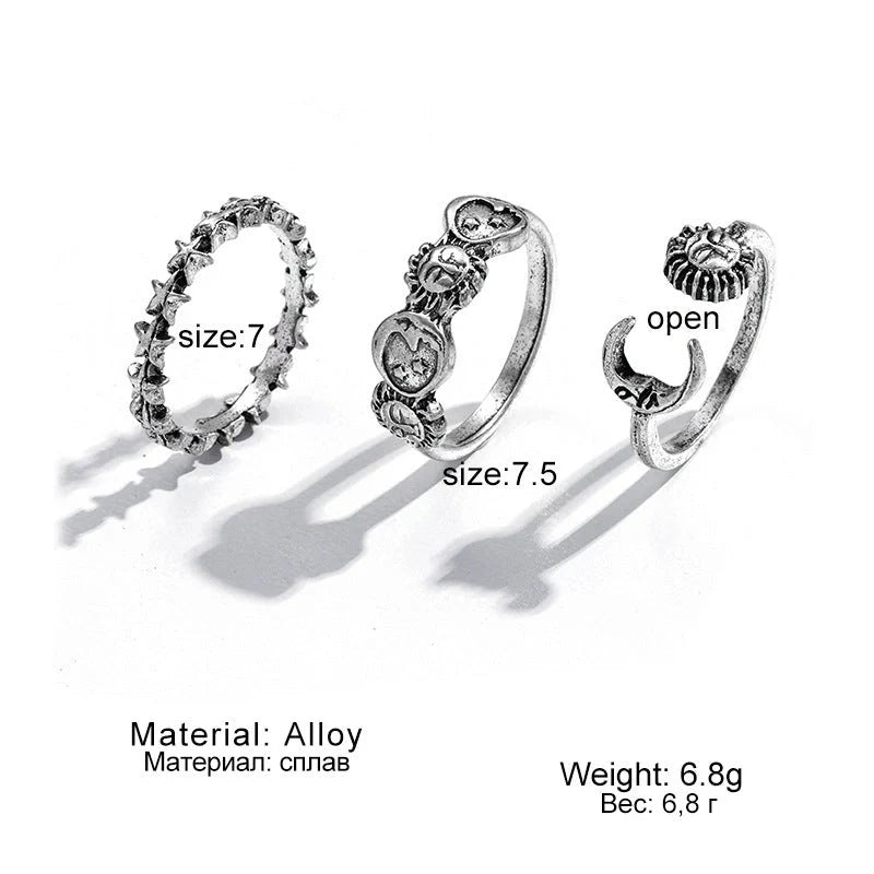 Punk style adjustable butterfly couple rings in gold and silver