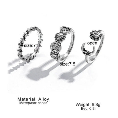 Punk style adjustable butterfly couple rings in gold and silver