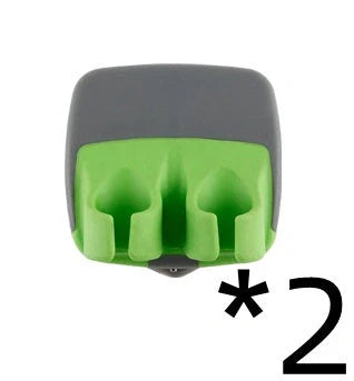 Two-finger peeler with ergonomic grip and stainless steel blade