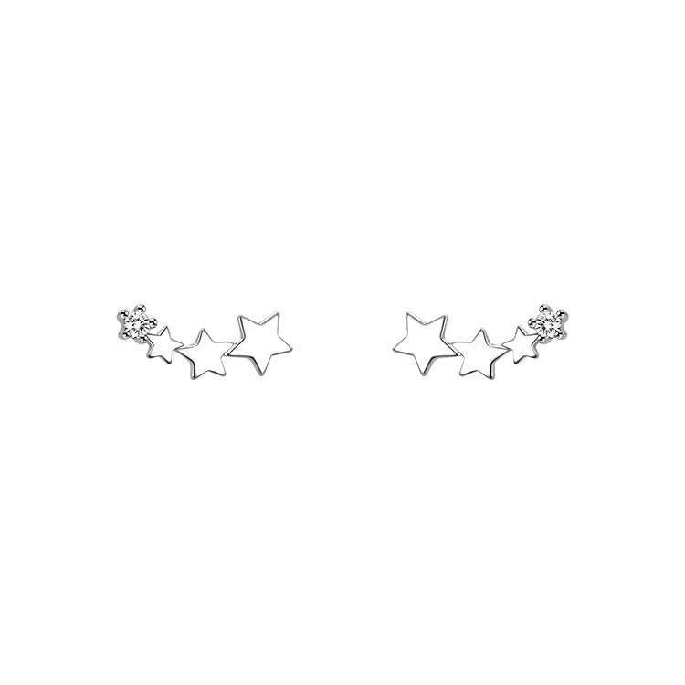 Geometric frosty style stud earrings in gold and silver, showcasing modern design and durability