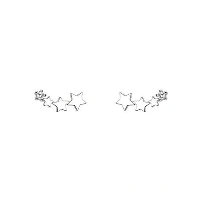 Geometric frosty style stud earrings in gold and silver, showcasing modern design and durability