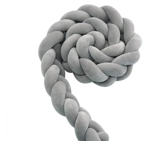 Baby Bumper Bed Braid Knot Pillow Cushion for infant crib safety in various colours