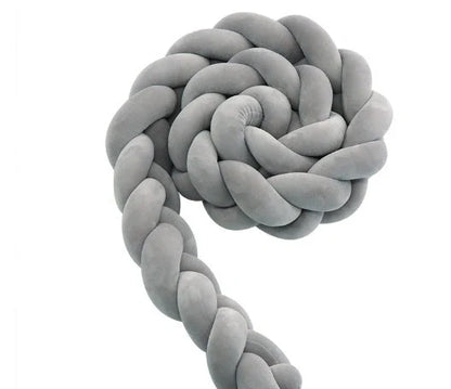 Baby Bumper Bed Braid Knot Pillow Cushion for infant crib safety in various colours