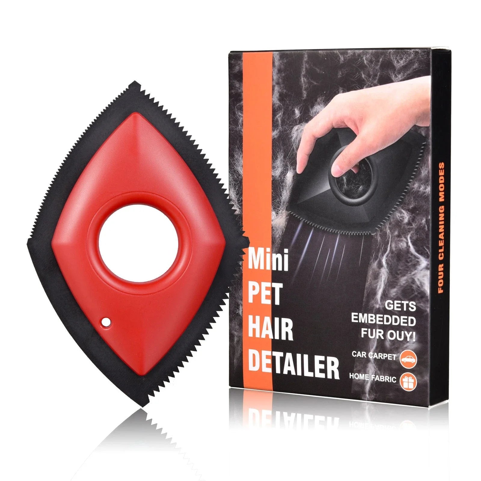Versatile pet hair remover tool with adjustable cleaning modes for effective removal of cat and dog fur from cars, carpets, upholstery and more