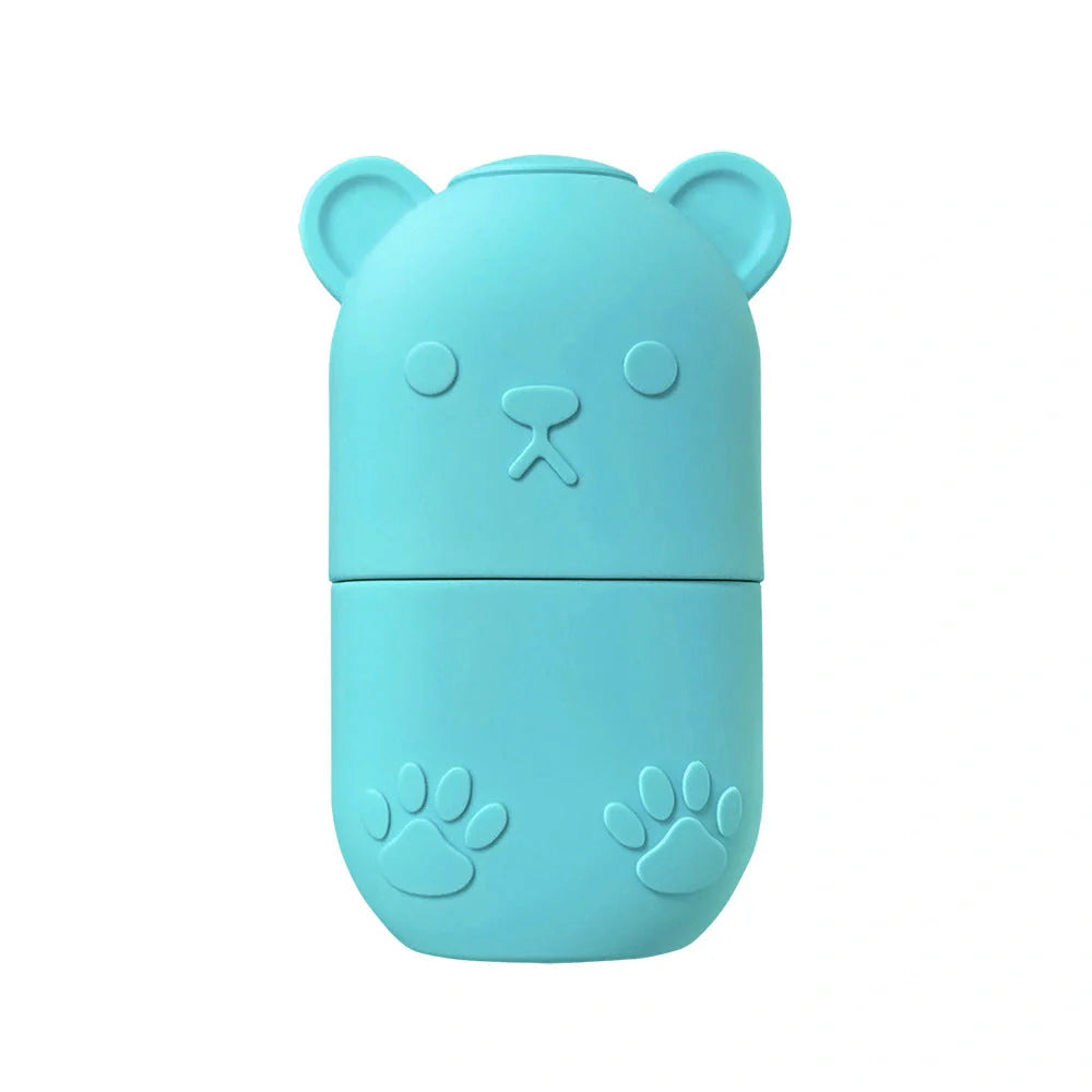 Silicone ice face roller in pink, rose red, blue, and purple for skin brightening and line reduction